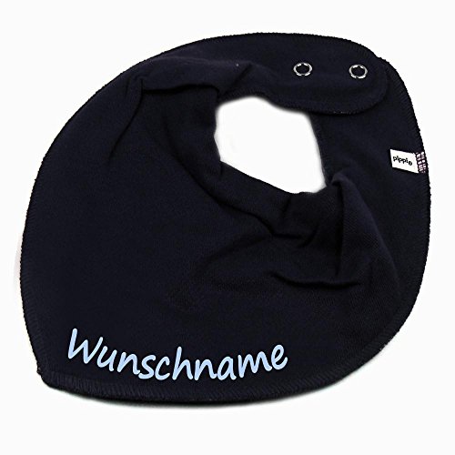 HALSTUCH mit Namen oder Text personalisiert für Baby oder Kind aus Baumwolle in Einheitsgröße blau von Elefantasie