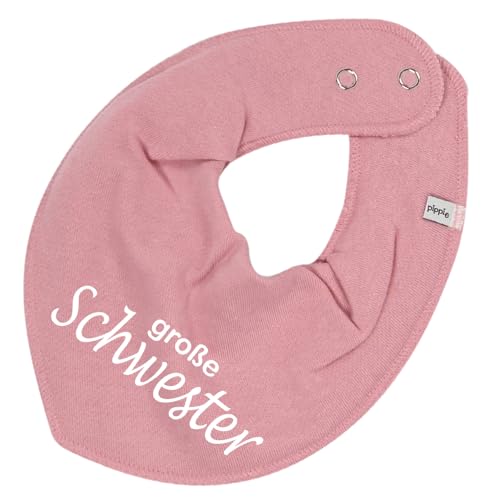 Elefantasie HALSTUCH mit Spruch große Schwester für Baby oder Kind altrosa aus Baumwolle in Einheitsgröße von Elefantasie