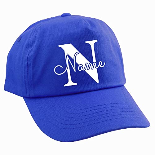 Elefantasie Personalisierte Cap für Kinder Baseball Kappe mit Name oder Wunschwort Bedruckt für Jungen und Mädchen Buchstabe Royalblau von Elefantasie