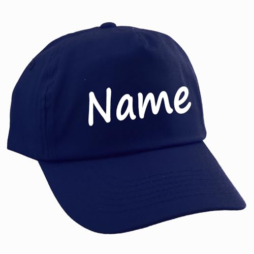 Elefantasie Personalisierte Cap für Kinder Baseball Kappe mit Name oder Wunschwort Bedruckt für Jungen und Mädchen Marine von Elefantasie