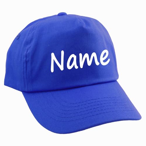 Elefantasie Personalisierte Cap für Kinder Baseball Kappe mit Name oder Wunschwort Bedruckt für Jungen und Mädchen Royalblau von Elefantasie