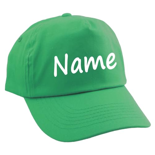 Elefantasie Personalisierte Cap für Kinder Baseball Kappe mit Name oder Wunschwort Bedruckt für Jungen und Mädchen Grün von Elefantasie