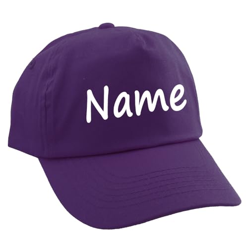 Elefantasie Personalisierte Cap für Kinder Baseball Kappe mit Name oder Wunschwort Bedruckt für Jungen und Mädchen Lila von Elefantasie