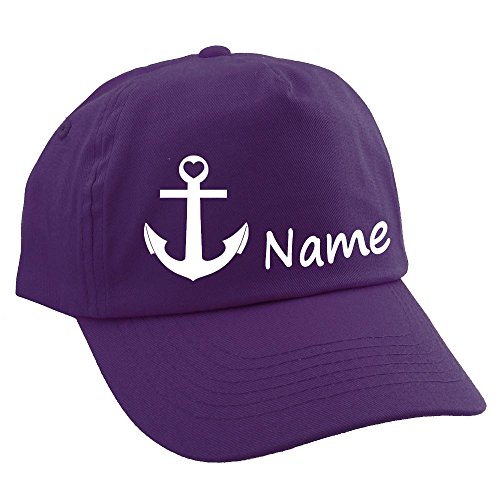 Elefantasie Personalisierte Cap für Kinder Baseball Kappe mit Name oder Wunschwort Bedruckt für Jungen und Mädchen Anker Lila Elefantasie Personalisierte Cap für Kinder Baseball Kappe mit Name oder Wunschwort Bedruckt für Jungen und Mädchen Anker Lila von Elefantasie