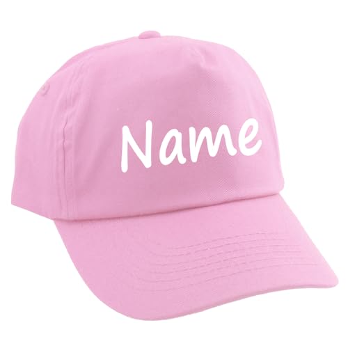 Elefantasie Personalisierte Cap für Kinder Baseball Kappe mit Name oder Wunschwort Bedruckt für Jungen und Mädchen Rosa von Elefantasie