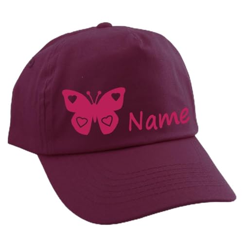 Elefantasie Personalisierte Cap für Kinder Baseball Kappe mit Name oder Wunschwort Bedruckt für Jungen und Mädchen Schmetterling Beere von Elefantasie