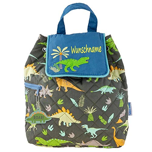 Elefantasie Personalisierter Rucksack für Kinder 8 Liter Kindergartenrucksack aus Baumwolle mit Namen bedruckt Motiv Dinos von Elefantasie