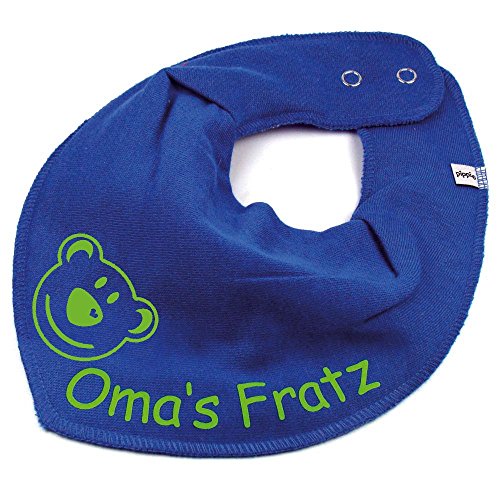 HALSTUCH BÄR mit Namen oder Text personalisiert mittelblau für Baby oder Kind von Elefantasie