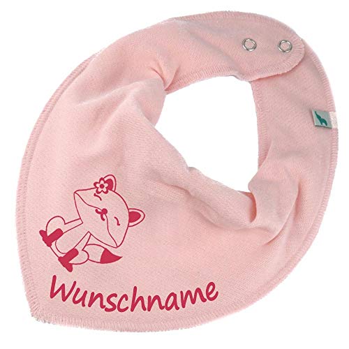 HALSTUCH Füchsin mit Namen oder Text personalisiert für Baby oder Kind verschiedene Ausführungen rosa von Elefantasie