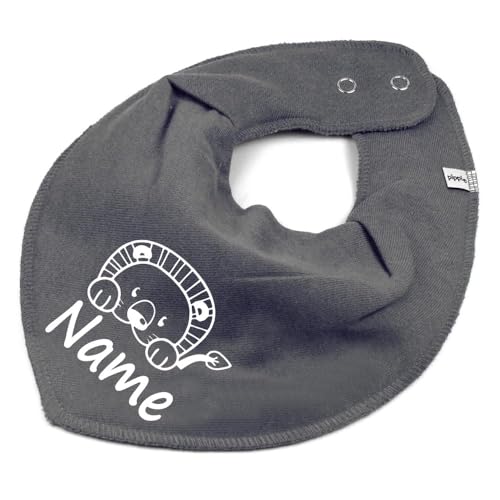 HALSTUCH Löwe mit Name oder Text personalisiert für Baby oder Kind aus Baumwolle in Einheitsgröße dunkelgrau HALSTUCH Löwe mit Name oder Text personalisiert für Baby oder Kind aus Baumwolle in Einheitsgröße dunkelgrau von Elefantasie
