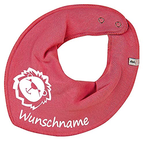HALSTUCH mit Namen oder Text personalisiert für Baby oder Kind aus Baumwolle in Einheitsgröße Löwe altpink von Elefantasie