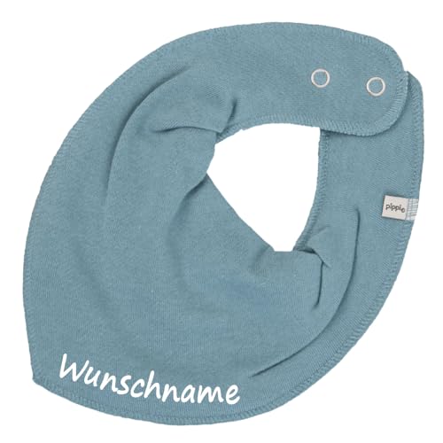 HALSTUCH mit Namen oder Text personalisiert für Baby oder Kind aus Baumwolle in Einheitsgröße (Blassblau) von Elefantasie