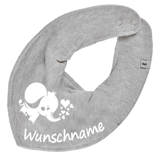 HALSTUCH mit Namen oder Text personalisiert für Baby oder Kind aus Baumwolle in Einheitsgröße Elefant grau HALSTUCH mit Namen oder Text personalisiert für Baby oder Kind aus Baumwolle in Einheitsgröße Elefant grau von Elefantasie