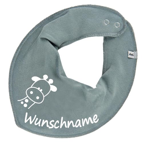HALSTUCH mit Namen oder Text personalisiert für Baby oder Kind aus Baumwolle in Einheitsgröße Giraffe eukalyptus von Elefantasie
