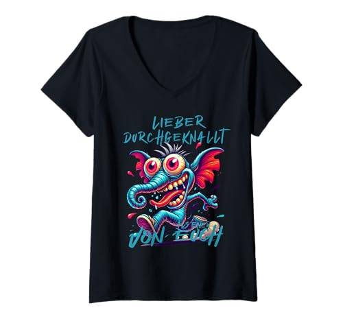 Damen Lieber durchgeknallt als Einer von euch – Elefant T-Shirt mit V-Ausschnitt Damen Lieber durchgeknallt als Einer von euch – Elefant T-Shirt mit V-Ausschnitt von Elefanten Humor Comic Design