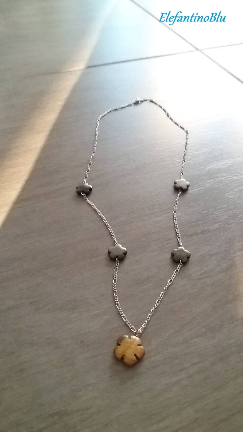 Obsidian Gelb Grün Lange Halskette Und Tigerauge, Halbedelsteine Halskette, Blumenkette, Geschenk Für Sie, Handgefertigt, Unikat, Nickelfrei Obsidian Gelb Grün Lange Halskette Und Tigerauge, Halbedelsteine Halskette, Blumenkette, Geschenk Für Sie, Handgefertigt, Unikat, Nickelfrei von ElefantinoBlu