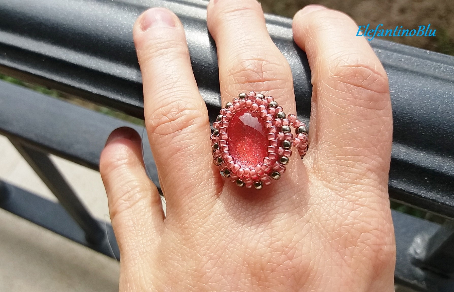 Rosa Cabochon Ring Handgemaltes Glas, Ring-Set, Geschenk Für Sie, Geburtstag, Einzigartigen Handgefertigten Schmuck Nickelfrei Rosa Cabochon Ring Handgemaltes Glas, Ring-Set, Geschenk Für Sie, Geburtstag, Einzigartigen Handgefertigten Schmuck Nickelfrei von ElefantinoBlu