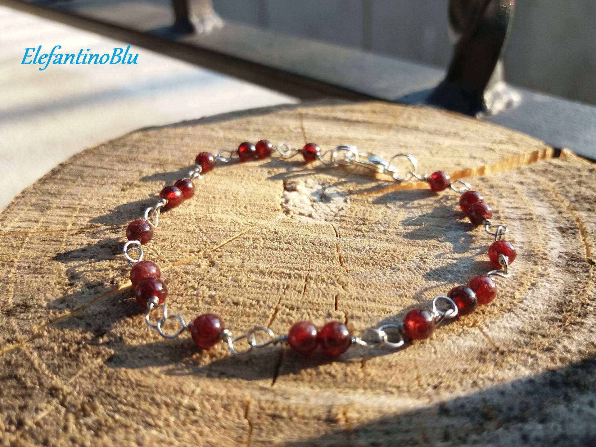 Rotes Granatarmband, Rosenkranzarmband Aus Hartstein, Geschenk Für Sie, Ihn, Kinderschmuck, Handgefertigt, Unikat, Nickelfrei Rotes Granatarmband, Rosenkranzarmband Aus Hartstein, Geschenk Für Sie, Ihn, Kinderschmuck, Handgefertigt, Unikat, Nickelfrei von ElefantinoBlu
