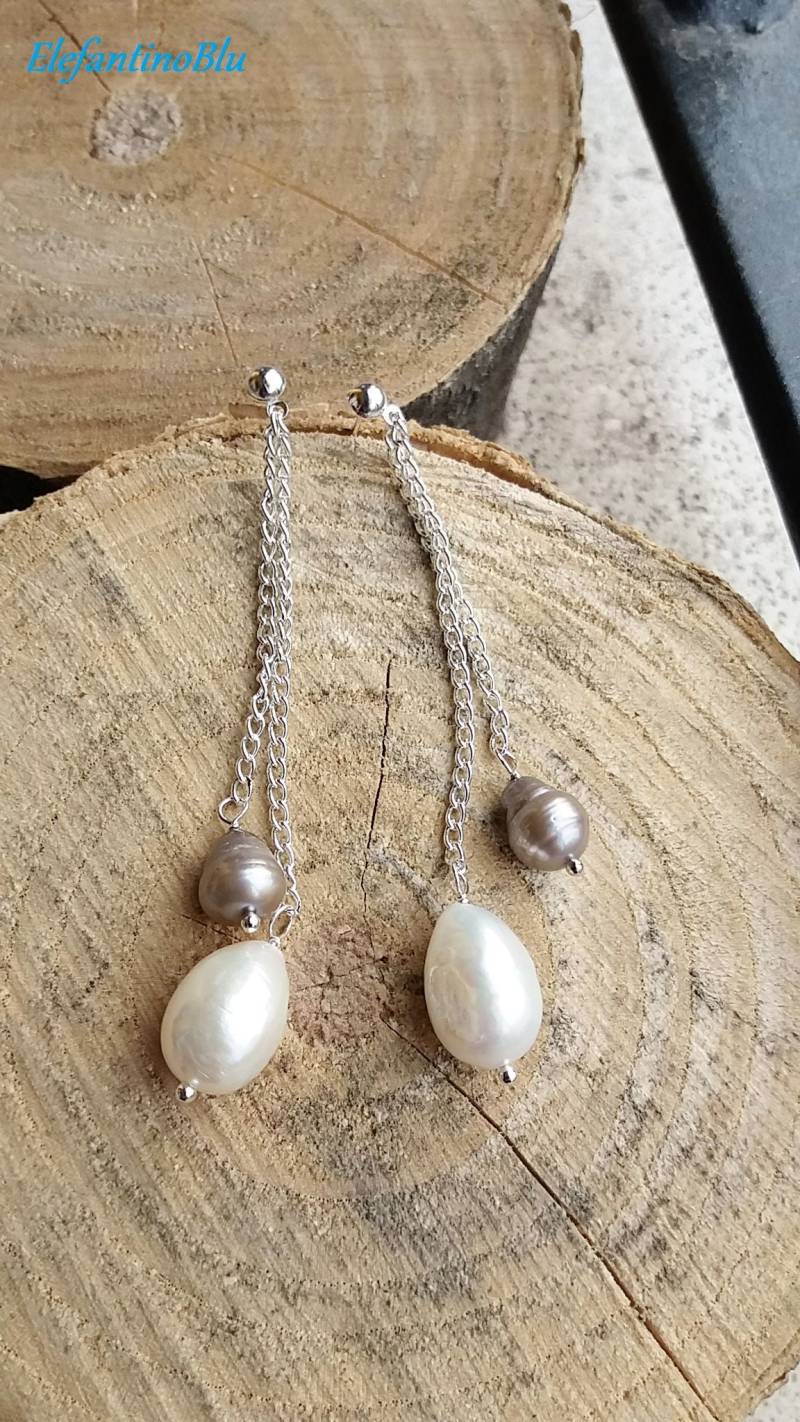 Weiße Flussperle Anhänger Ohrringe, Perlenohrringe, Geschenk Für Sie, Freundin Geschenk, Schmuck Handgefertigt, Einzigartig, Nickelfrei Weiße Flussperle Anhänger Ohrringe, Perlenohrringe, Geschenk Für Sie, Freundin Geschenk, Schmuck Handgefertigt, Einzigartig, Nickelfrei von ElefantinoBlu