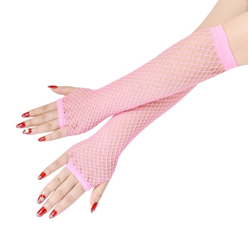 Elegance-go Lange Fischnetz Handschuhe, Rosa - Damen, Netzhandschuhe, 1PCS von Elegance-go