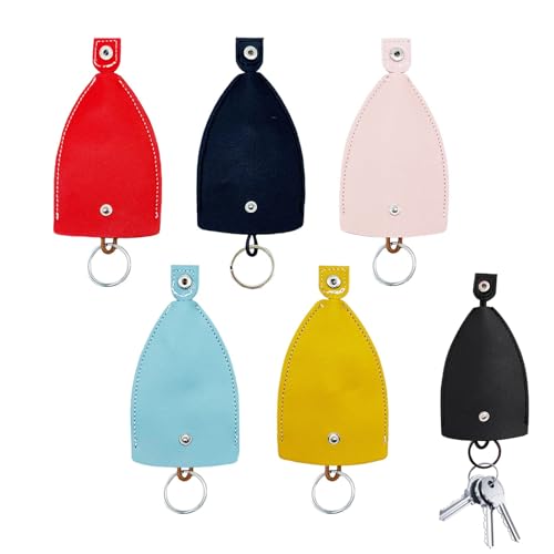 Elegance-go Leder Schlüsseltasche,5 Stück Herausziehen Schlüsseltasche Schlüsselanhängerhalter PU Leder Schlüsselhalter Autoschlüssel Hülle Herausziehbare Autoschlüsselhülle für Männer und Frauen von Elegance-go