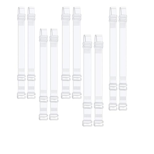 Elegance-go Transparent BH-Träger,5 Paar Weiche Unsichtbarer Klare rutschfeste Verstellbare Ersatz-BH-Träger BH Schultergurte Haken Ersatzträger für Frauen Trägerlose BHS von Elegance-go