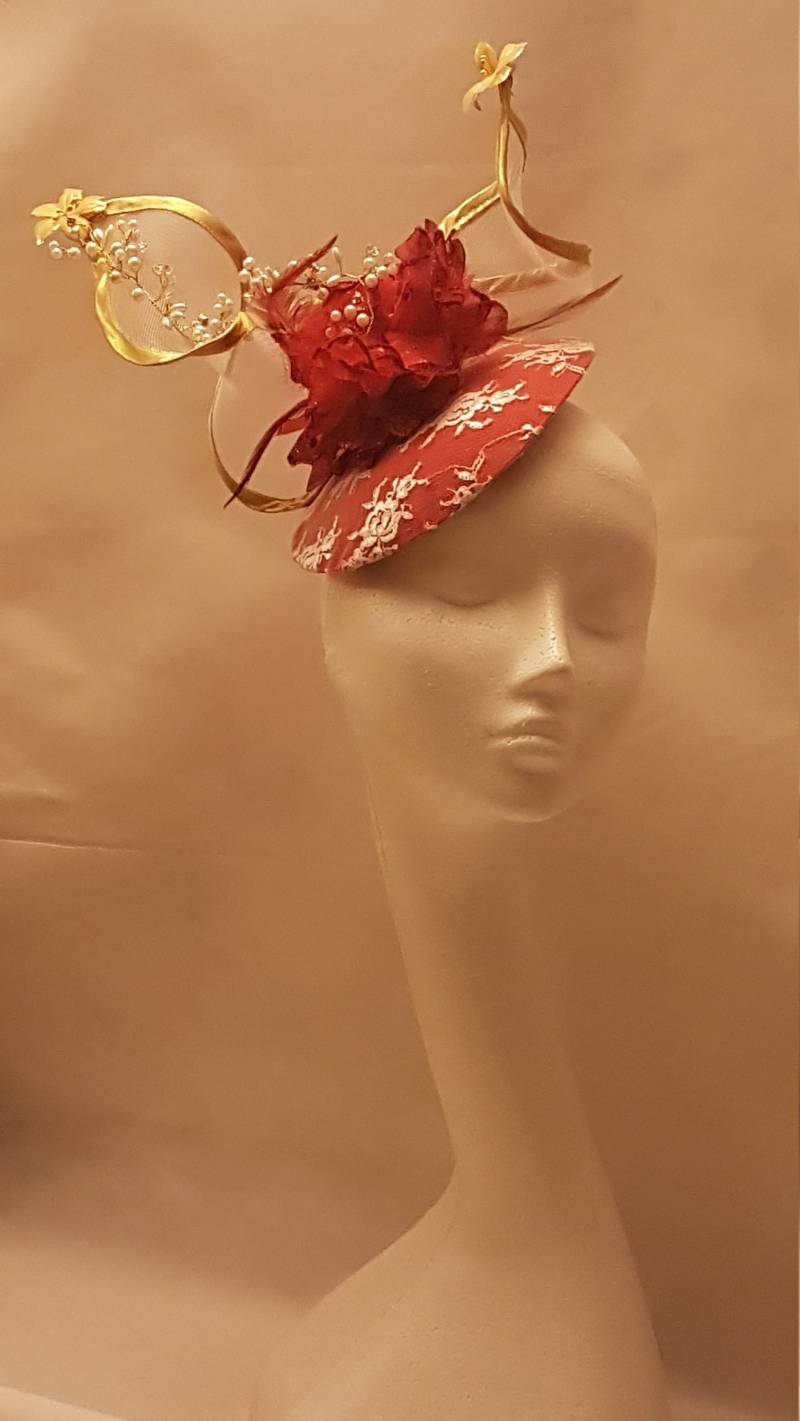 Fascinator Hut, Hochzeit, Royal Ascot Mit Kristallperle, Roter Fascinator, Kristallperle Fascinator Hut, Hochzeit, Royal Ascot Mit Kristallperle, Roter Fascinator, Kristallperle von EleganceHatinator