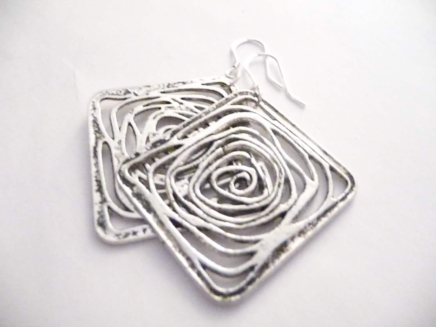 Antik Silber Blumen Ohrringe Sterling Ohrhaken von Eleganceforyou