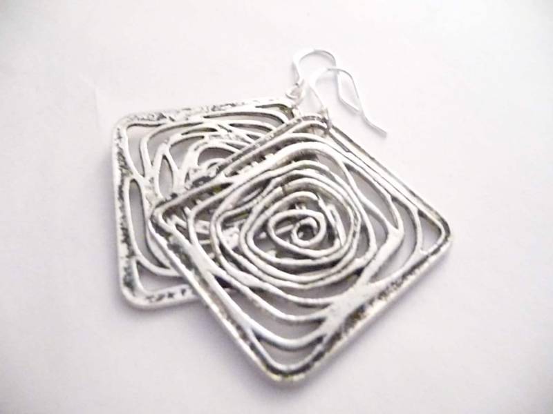 Antik Silber Blumen Ohrringe Sterling Ohrhaken Antik Silber Blumen Ohrringe Sterling Ohrhaken von Eleganceforyou