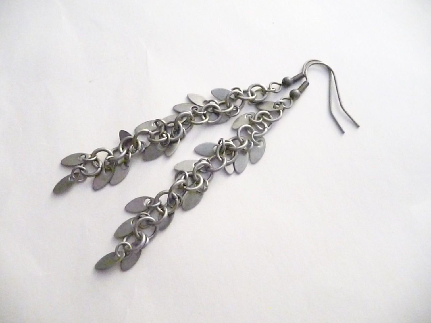 Silber Metall Ketten Ohrringe Unikate Schmuck von Eleganceforyou