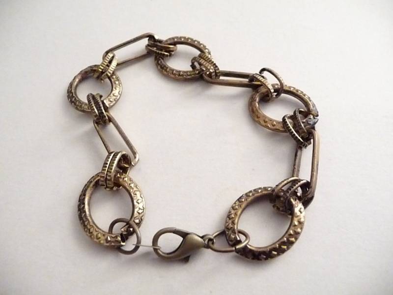 Kupfergliederarmband Runde Und Ovale Kette, Karabinerverschluss Kupfergliederarmband Runde Und Ovale Kette, Karabinerverschluss von Eleganceforyou