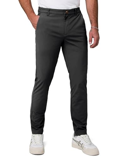 Elegancity Chino Hosen Herren Grau Freizeithose Regular Fit Funktionshose Wasserdicht Business Anzughose S von Elegancity