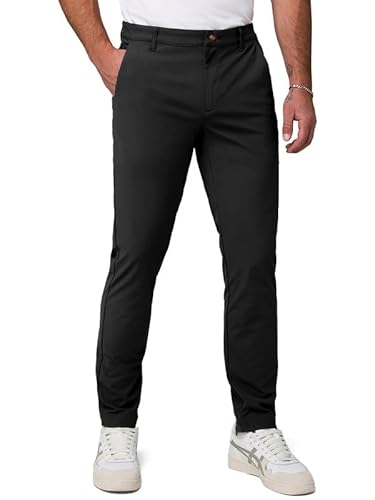 Elegancity Chino Hosen Herren Schwarz Freizeithose Regular Fit Funktionshose Wasserdicht Business Anzughose XXL von Elegancity