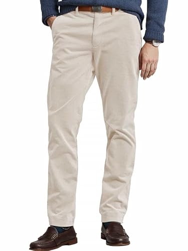 Elegancity Cord Hose Herren Aprikose Chinohose Regular Fit Business Anzughose Einfarbig Mit Bundgummi XXL von Elegancity