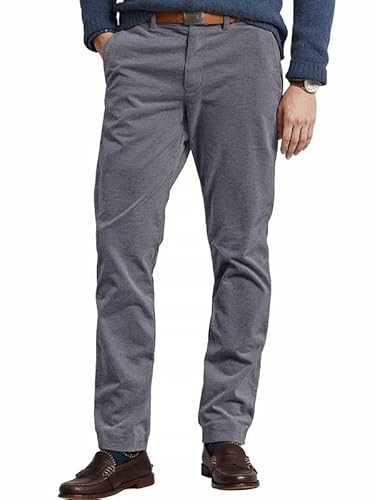 Elegancity Cord Hose Herren Grau Chinohose Regular Fit Business Anzughose Einfarbig Mit Bundgummi XL von Elegancity