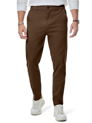 Elegancity Herren Chino Hose Casual Chinohose Baumwolle Freizeithose Arbeitshose Stretch Outdoorhose Pants Trousers Business braun L von Elegancity