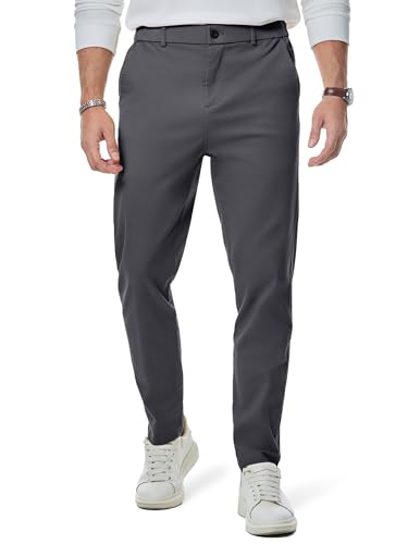 Elegancity Herren Chino Hose Casual Chinohose Baumwolle Freizeithose Arbeitshose Stretch Outdoorhose Pants Trousers Business Dunkelgrau L von Elegancity