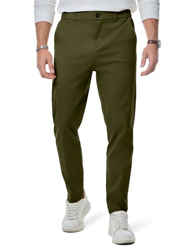 Elegancity Herren Chino Hose Casual Chinohose Baumwolle Freizeithose Arbeitshose Stretch Stoffhose Pants Trousers Business grün XXL von Elegancity