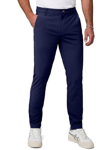 Elegancity Chino Hosen Herren Blau Freizeithose Regular Fit Funktionshose Wasserdicht Business Anzughose S von Elegancity