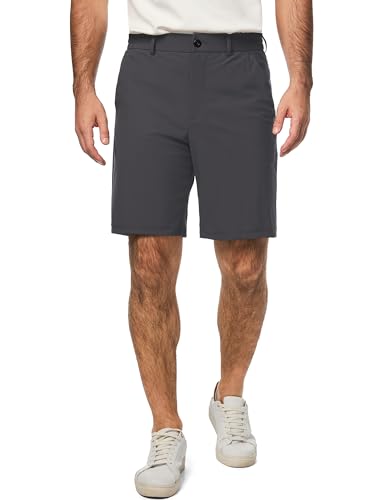 Elegancity Herren Golf Shorts Grau Stretch Sporthosen Kurz Schnelltrocknend Chinoshorts Leicht Anti Falten Kurzhosen Mit Taschen XXL von Elegancity
