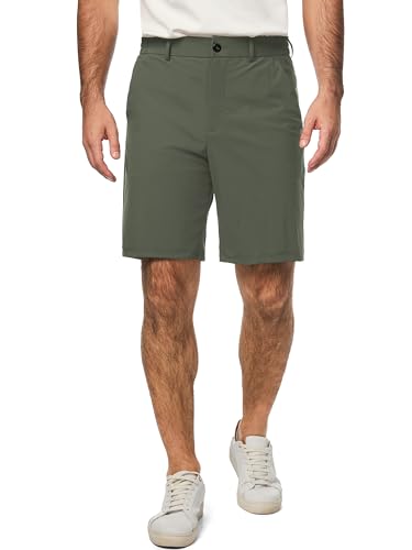 Elegancity Herren Golf Shorts Grün Stretch Sporthosen Kurz Schnelltrocknend Chinoshorts Leicht Anti Falten Kurzhosen Mit Taschen XXL von Elegancity