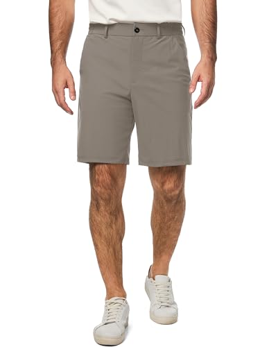 Elegancity Herren Golf Shorts Khaki Stretch Sporthosen Kurz Schnelltrocknend Chinoshorts Leicht Anti Falten Kurzhosen Mit Taschen XXL von Elegancity