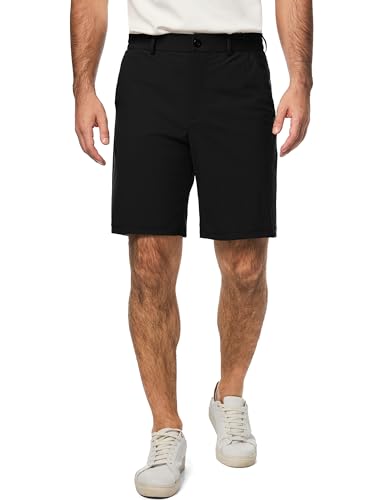 Elegancity Herren Golf Shorts Schwarz Stretch Sporthosen Kurz Schnelltrocknend Chinoshorts Leicht Anti Falten Kurzhosen Mit Taschen XXL von Elegancity
