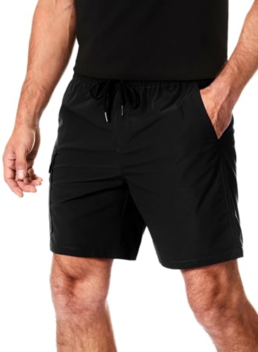 Elegancity Kurze Hosen Herren Bermuda Cargo Shorts Klassischer Schnitt Cargoshorts Sommer Jogginghose Casual Chino Hawaii Freizeithose mit 4 Taschen Schwarz, XXL von Elegancity