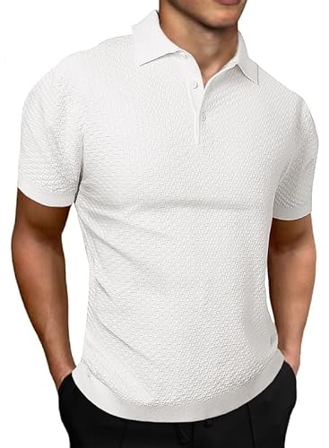 Elegancity Herren Poloshirt Elastisch Tshirt Kurzarm Strick Golfshirts Atmungsaktiv Polohemd Regular Fit Weiß, XXL Elegancity Herren Poloshirt Elastisch Tshirt Kurzarm Strick Golfshirts Atmungsaktiv Polohemd Regular Fit Weiß, XXL von Elegancity