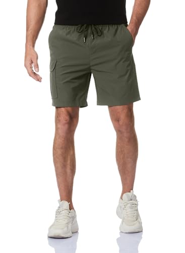 Elegancity Kurze Hosen Herren Cargoshorts Sommer Jogginghose Sporthose Stretch Baggy Chino Shorts Freizeithose mit Taschen Dschungel Grün, M von Elegancity