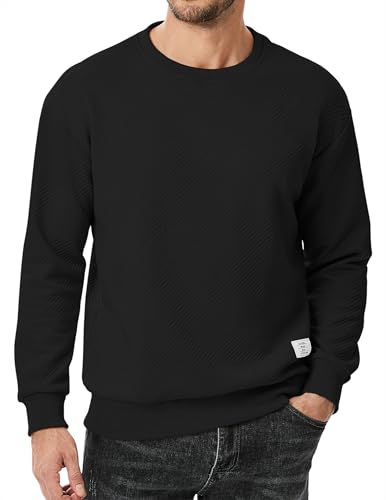 Elegancity Herren Pullover Sweatshirt Langarm Casual Rundhals Textur Sweatshirts für Herren Regular Fit Frühling Herbst Basic Hoodie ohne Kaputze,Schwarz M Elegancity Herren Pullover Sweatshirt Langarm Casual Rundhals Textur Sweatshirts für Herren Regular Fit Frühling Herbst Basic Hoodie ohne Kaputze,Schwarz M von Elegancity