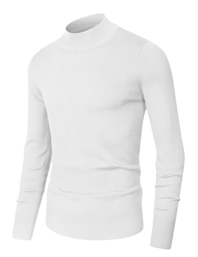 Elegancity Herren Wollpullover Casual Rollkragen Pullover Stretch Strickpullover Slim Fit Langarm Classic Feinstrick Basics Sweater Weiß, XL Elegancity Herren Wollpullover Casual Rollkragen Pullover Stretch Strickpullover Slim Fit Langarm Classic Feinstrick Basics Sweater Weiß, XL von Elegancity