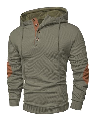 Elegancity Hoodie Herren Baumwolle Kapuzenpullover Casual Kordelzug Sweatshirt Pullover mit Kapuzen Oversized Freizeit Kapuzenpulli, Grün 3XL von Elegancity