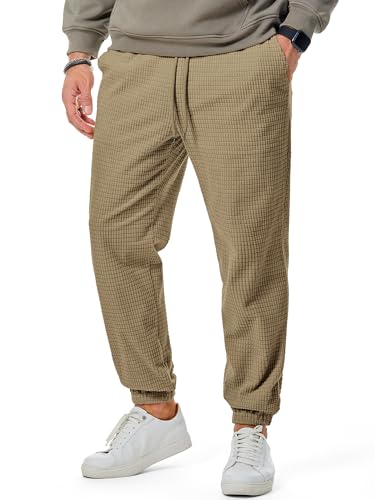 Elegancity Hosen Herren Freizeithose Warme Cord Hosen Herren Regular Fit Outdoor Jogginghose Haremshose mit Elastischem Kordelzug Bund und Taschen Pergament XXL von Elegancity